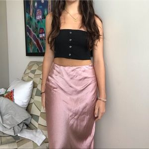 William B silky satin midi skirt
